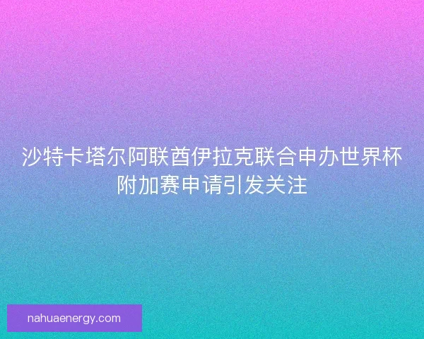 沙特卡塔尔阿联酋伊拉克联合申办世界杯附加赛申请引发关注